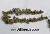 CTD946 Top drilled 10*15mm - 15*25mm nuggets plated druzy agate beads