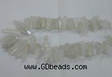 CTD957 Top drilled 8*20mm - 10*35mm nuggets AB-color white crystal beads