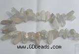 CTD958 Top drilled 10*20mm - 15*35mm nuggets AB-color white crystal beads