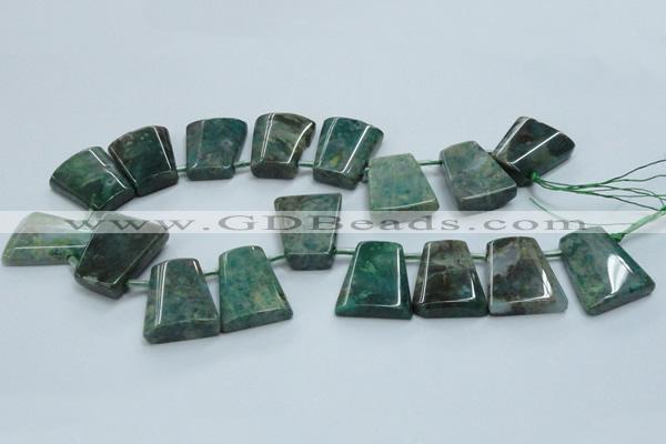 CTD966 Top drilled 22*30mm trapezoid agate gemstone beads