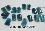 CTD967 Top drilled 22*30mm trapezoid agate gemstone beads