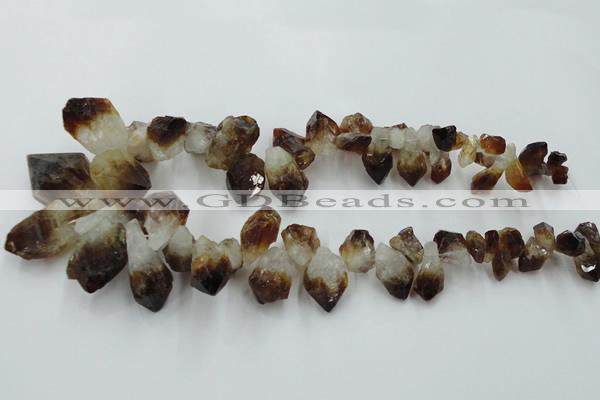 CTD970 Top drilled 10*15mm - 15*30mm nuggets citrine gemstone beads