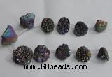 CTD993 Top drilled 12*15mm - 18*25mm nuggets plated druzy agate beads