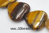 CTE07 20mm heart shape yellow tiger eye beads Wholesale