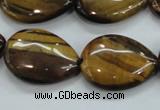 CTE101 15.5 inches 18*25mm flat teardrop yellow tiger eye beads