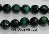 CTE1012 15.5 inches 8mm faceted round dyed green tiger eye beads