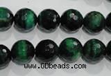 CTE1014 15.5 inches 10mm faceted round dyed green tiger eye beads