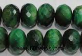 CTE1025 15.5 inches 12*16mm faceted rondelle dyed green tiger eye beads