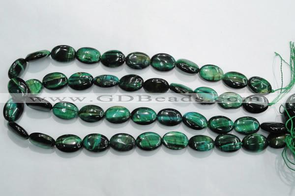 CTE1043 15.5 inches 13*18mm oval dyed green tiger eye beads