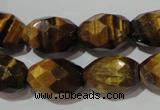 CTE1114 15.5 inches 13*18mm faceted rice yellow tiger eye beads