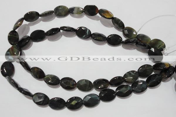 CTE1118 15.5 inches 13*18mm faceted oval blue tiger eye beads