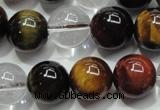 CTE1127 15 inches 10mm round mixed tiger eye & white crystal beads