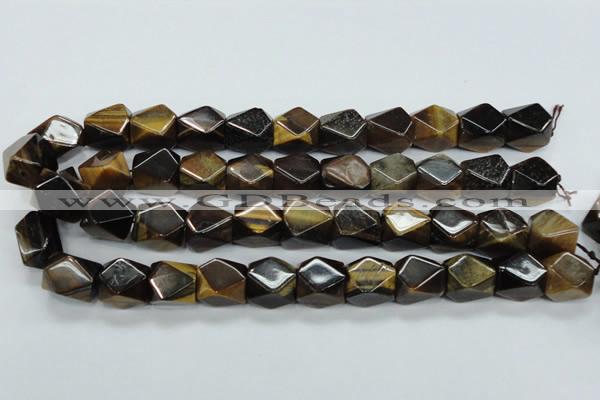 CTE119 15.5 inches 14*18mm faceted cuboid yellow tiger eye beads