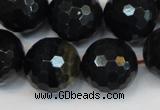 CTE1192 15.5 inches 18mm faceted round blue tiger eye beads