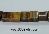 CTE121 15.5 inches 10*10mm cube yellow tiger eye beads wholesale