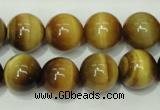 CTE131 15.5 inches 14mm round yellow tiger eye gemstone beads