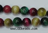 CTE134 15.5 inches 10mm round dyed tiger eye gemstone beads