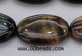 CTE1367 15.5 inches 25*35mm oval yellow & blue tiger eye beads