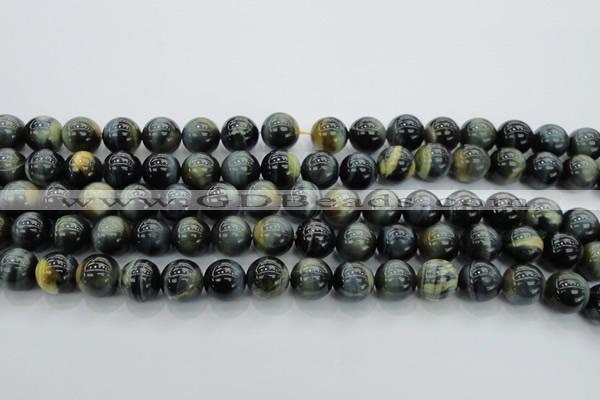 CTE1451 15.5 inches 6mm round golden & blue tiger eye beads