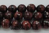 CTE1460 15.5 inches 4mm faceted round red tiger eye beads