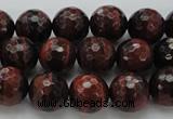 CTE1462 15.5 inches 8mm faceted round red tiger eye beads