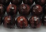 CTE1464 15.5 inches 12mm faceted round red tiger eye beads