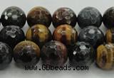 CTE1473 15.5 inches 10mm faceted round mixed tiger eye beads