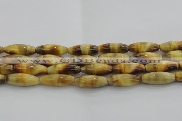 CTE1523 15.5 inches 10*30mm rice golden tiger eye beads wholesale