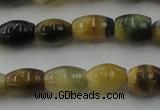 CTE1552 15.5 inches 6*10mm rice golden & blue tiger eye beads wholesale