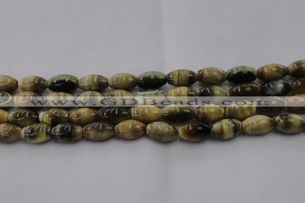 CTE1555 15.5 inches 12*16mm rice golden & blue tiger eye beads wholesale