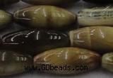 CTE1560 15.5 inches 10*30mm rice golden & blue tiger eye beads wholesale