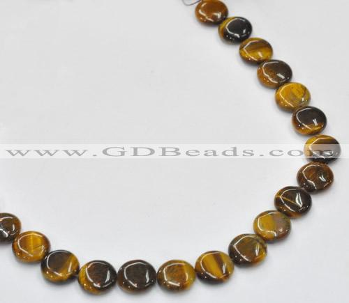 CTE16 15.5 inches 15mm coin yellow tiger eye beads Wholesale