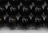 CTE1605 15.5 inches 14mm round AB grade black tiger eye beads