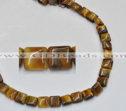 CTE17 15.5 inch 12*12mm square yellow tiger eye beads Wholesale