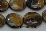 CTE1728 15.5 inches 18mm faceted coin yellow tiger eye beads