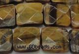 CTE1735 15.5 inches 18*18mm faceted square yellow tiger eye beads