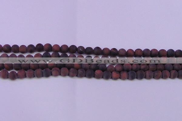 CTE1760 15.5 inches 4mm round matte red tiger eye beads