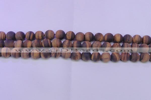 CTE1773 15.5 inches 10mm round matte yellow tiger eye beads