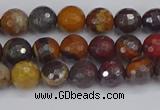 CTE1819 15.5 inches 6mm faceted round red iron tiger beads