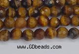 CTE1826 15.5 inches 4mm faceted round yellow tiger eye beads