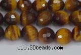 CTE1828 15.5 inches 8mm faceted round yellow tiger eye beads