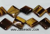 CTE186 15.5 inches 10*10mm diamond yellow tiger eye gemstone beads