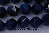 CTE1913 15.5 inches 10mm faceted nuggets blue tiger eye beads