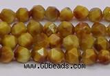 CTE1931 15.5 inches 6mm faceted nuggets golden tiger eye beads