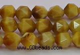 CTE1933 15.5 inches 10mm faceted nuggets golden tiger eye beads