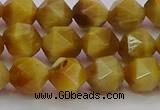 CTE1934 15.5 inches 12mm faceted nuggets golden tiger eye beads