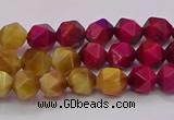 CTE1937 15.5 inches 8mm faceted nuggets mixed tiger eye beads