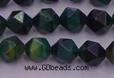 CTE1947 15.5 inches 8mm faceted nuggets green tiger eye beads