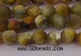 CTE1975 15.5 inches 6mm faceted nuggets golden & blue tiger eye beads