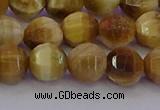 CTE1997 15.5 inches 8mm faceted round golden tiger eye beads